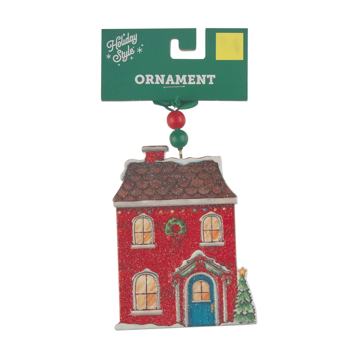 Holiday Style Christmas House Ornament, 3 Assorted Designs