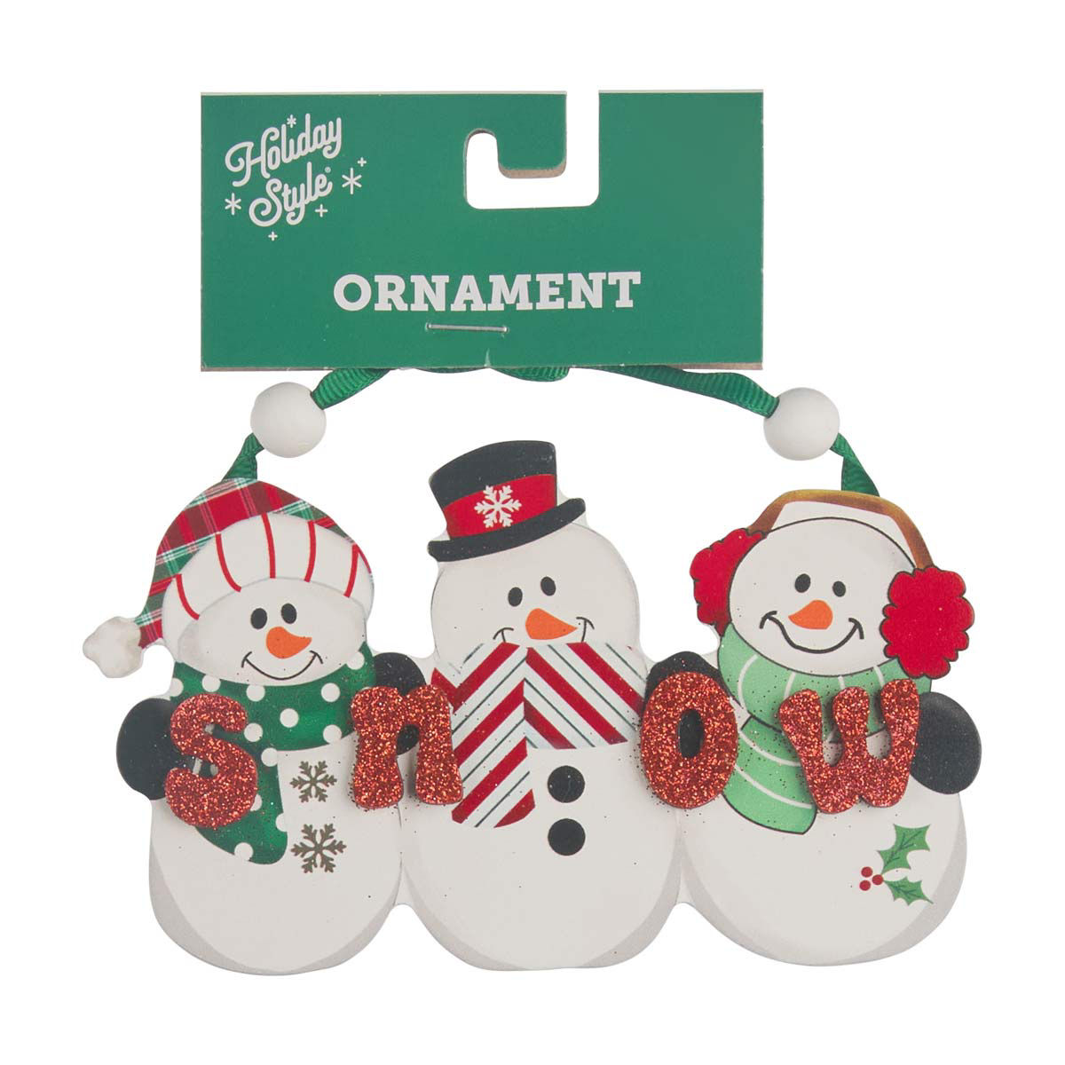 Holiday Style Christmas Snowman & Gingerbread Friends Ornament, 2 Assorted Designs