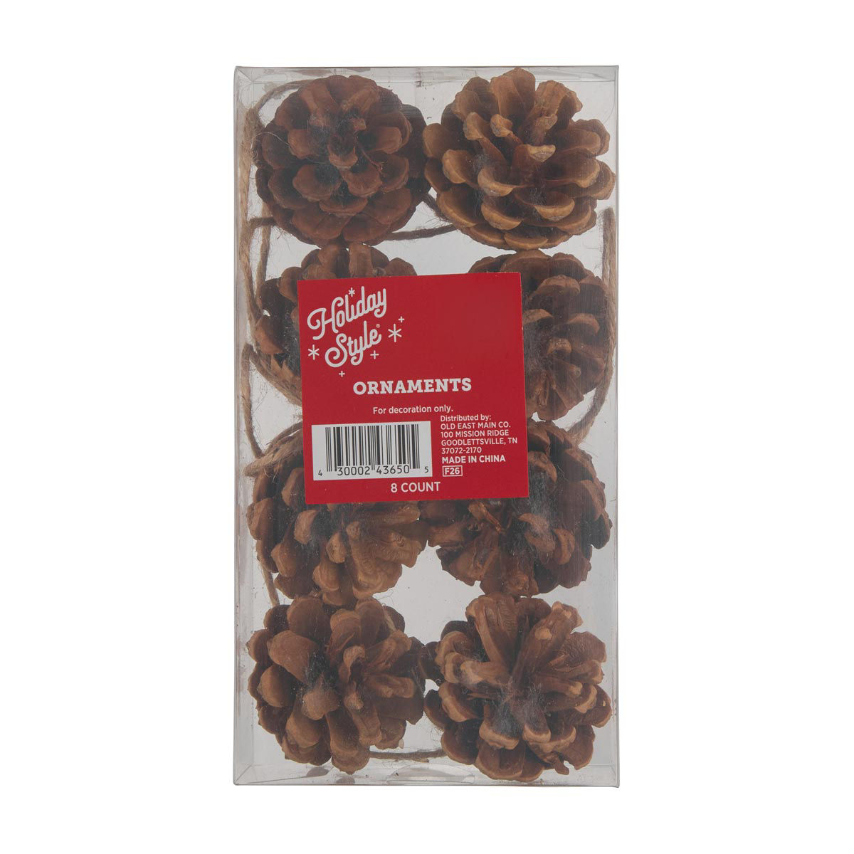 Holiday-Style-Christmas-Pinecone-Ornaments,-8-ct,-2-Assorted-Colors