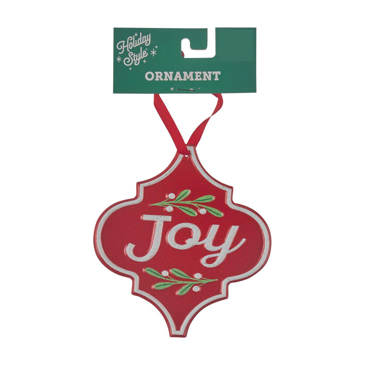 Holiday Style Christmas Metal Word Ornament, 2 Assorted Designs