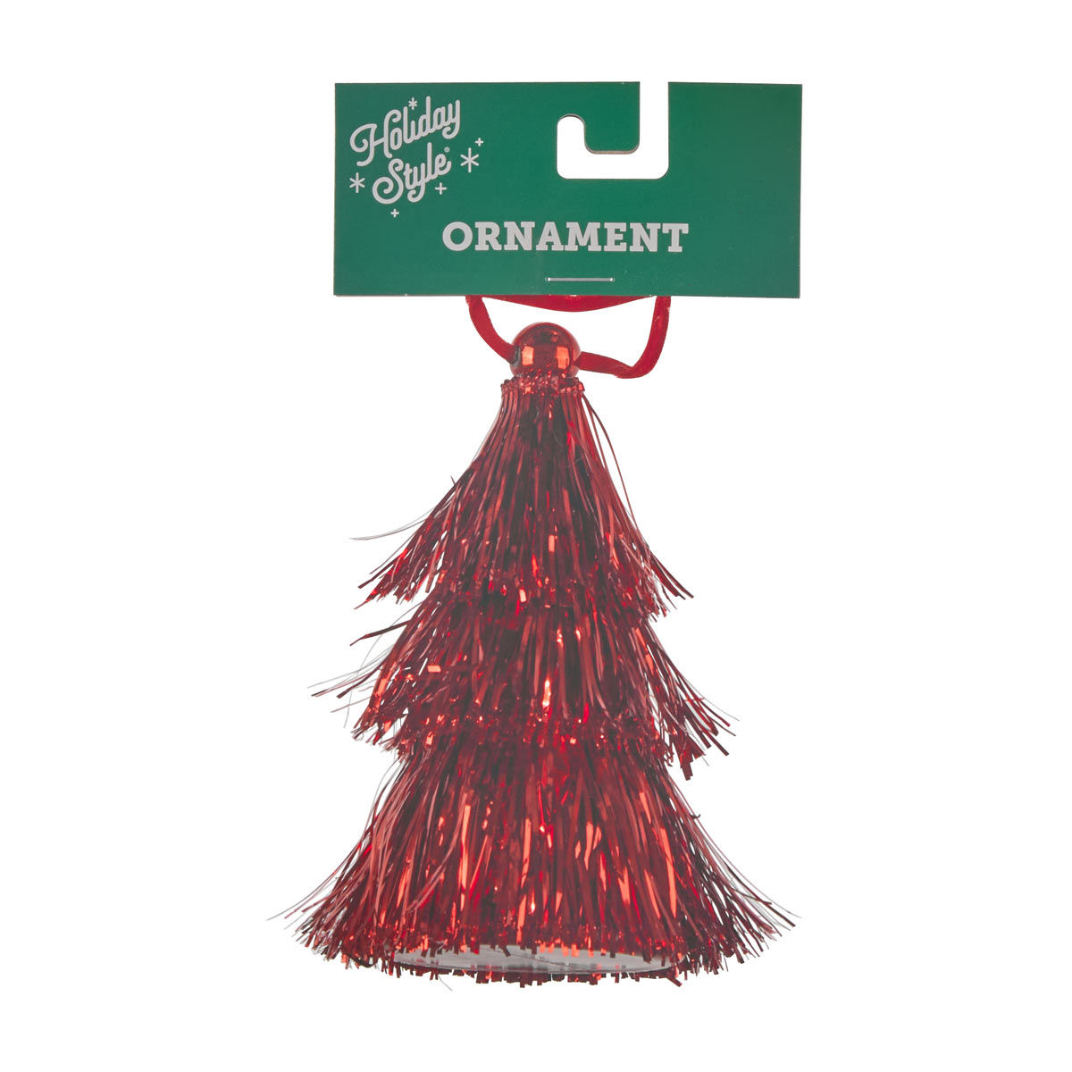 Holiday Style Christmas Tinsel Cone Tree Ornament, 2 Assorted Colors