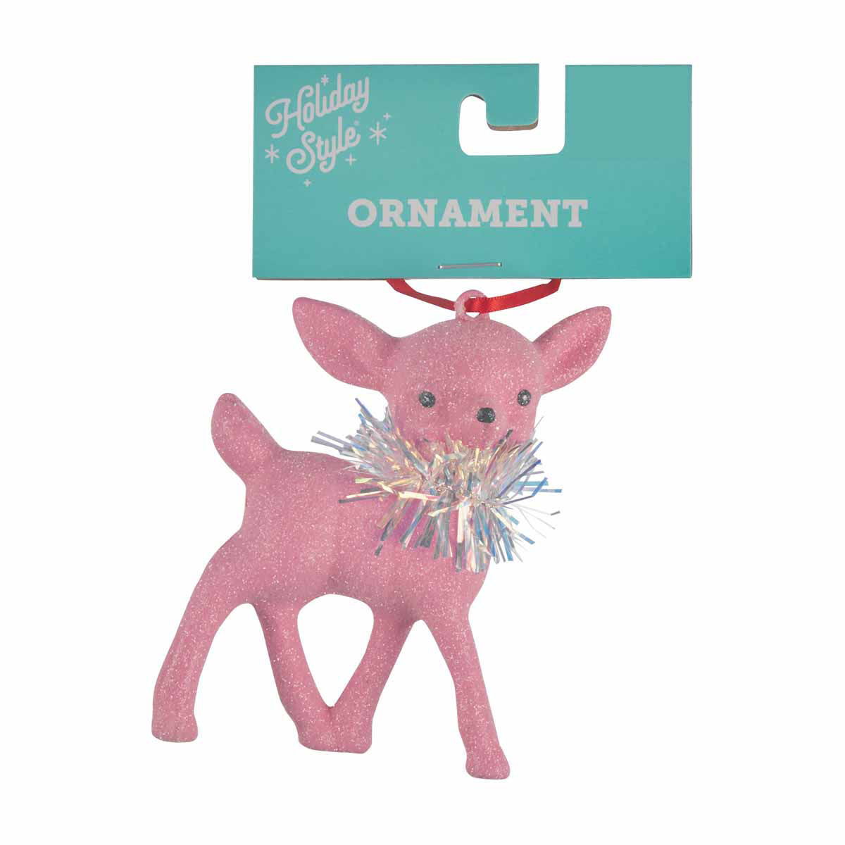 Holiday Style Christmas Retro Deer Ornament, 2 Assorted Colors