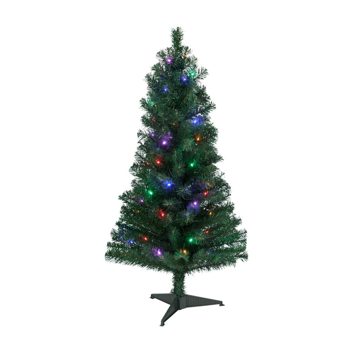 Christmas Pre-Lit Artificial Tree with Multicolor Lights, 4 ft