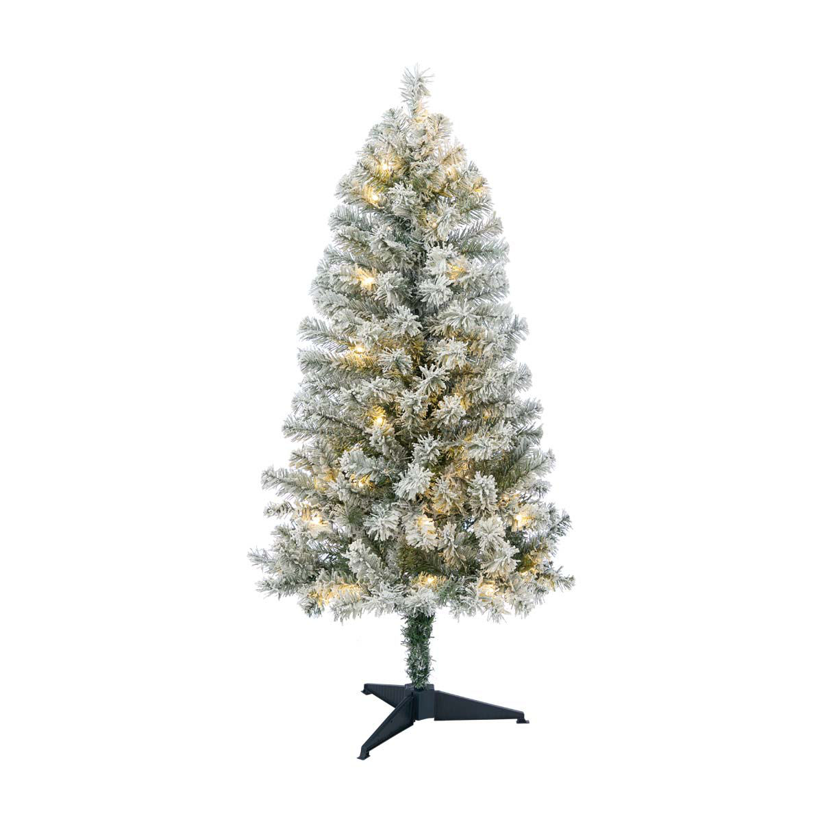 Christmas Pre-Lit Flocked Artificial Tree, 4 ft