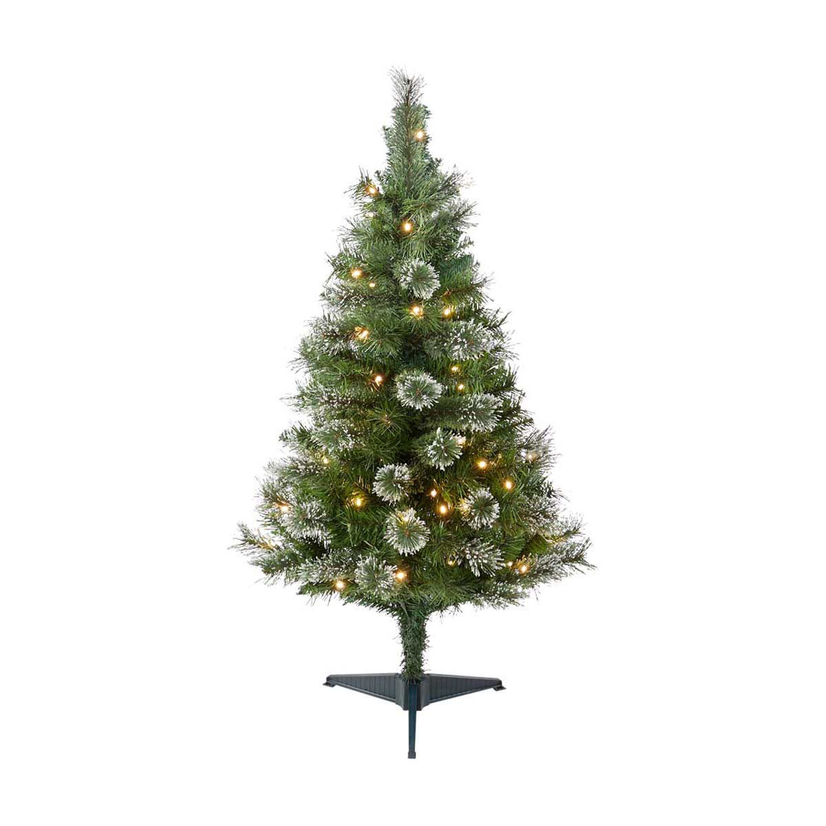 Christmas Pre-Lit Cashmere Pine Artificial Tree with Frosted Tips, 4 ft