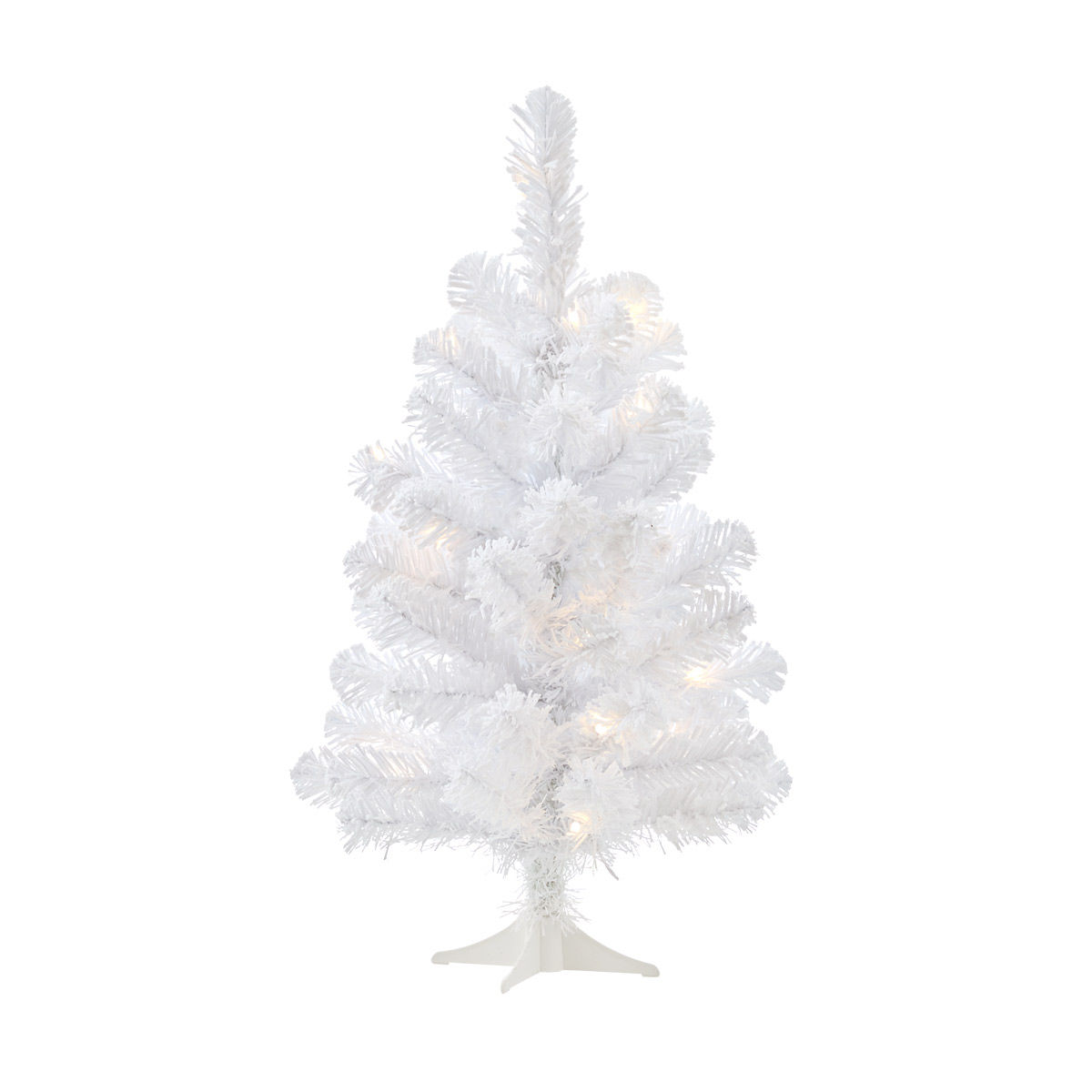 Christmas Pre-Lit White Artificial Tree, 24 in