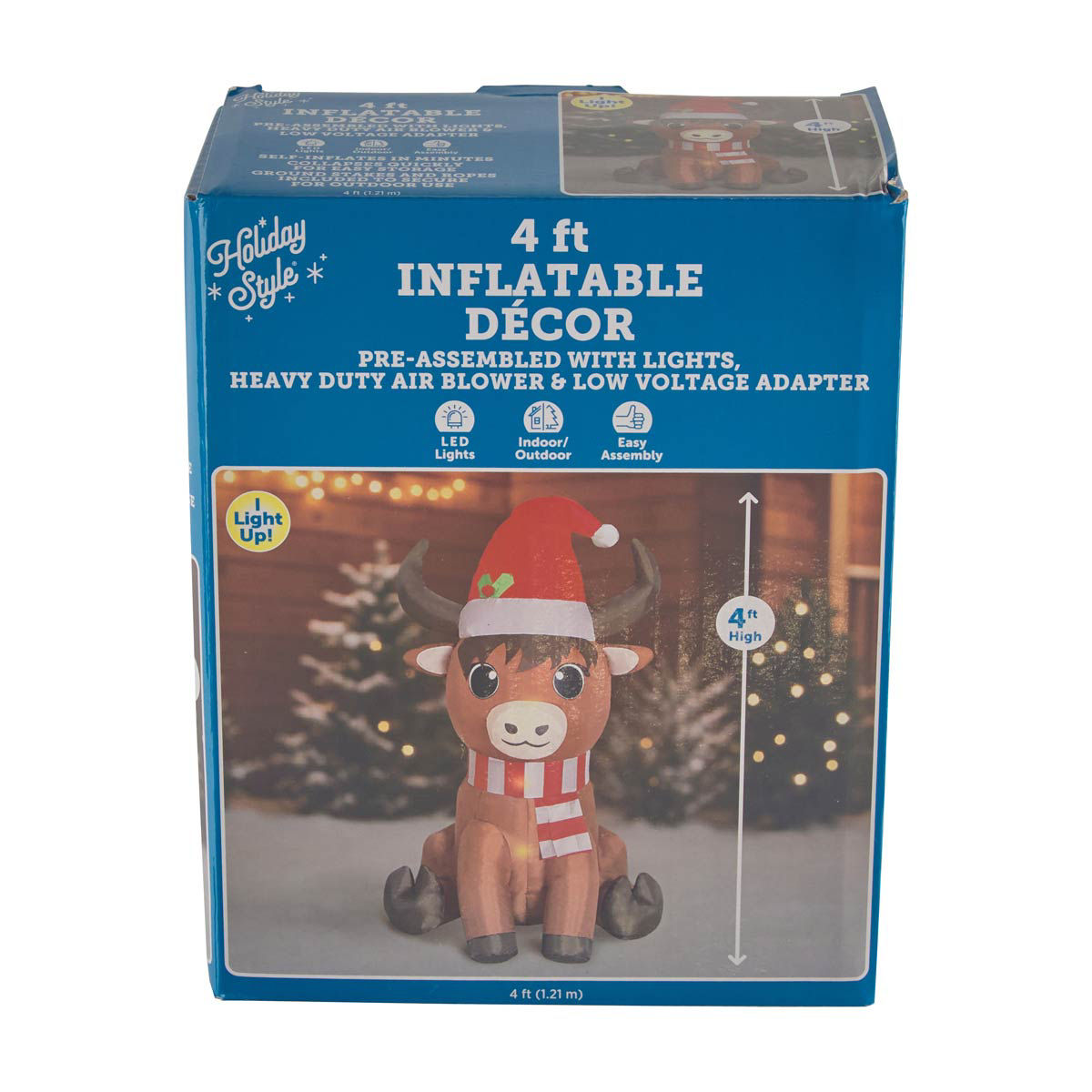 Holiday Style Christmas Inflatable Décor, 4 ft