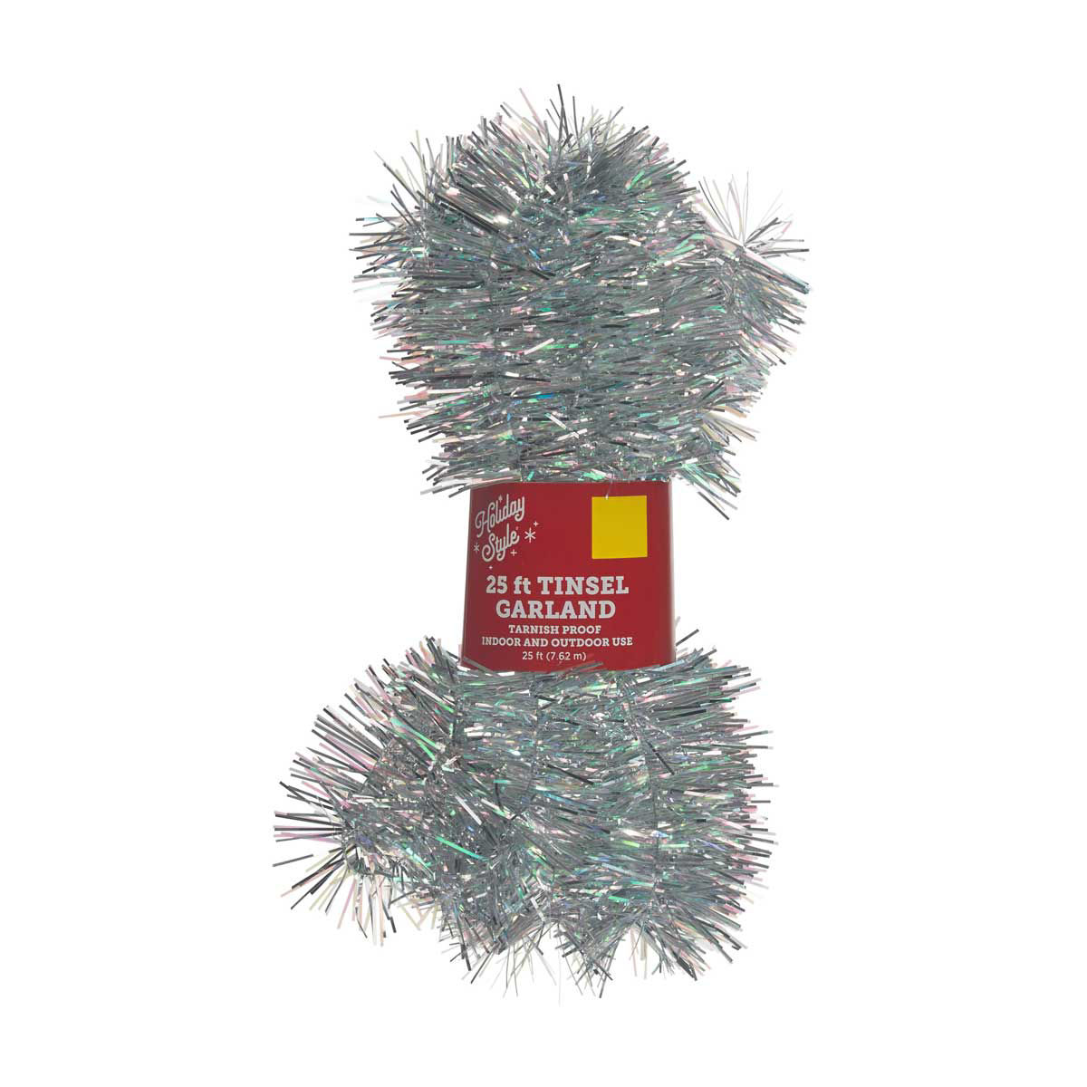 Holiday Style Iridescent Tinsel Garland, 25 ft