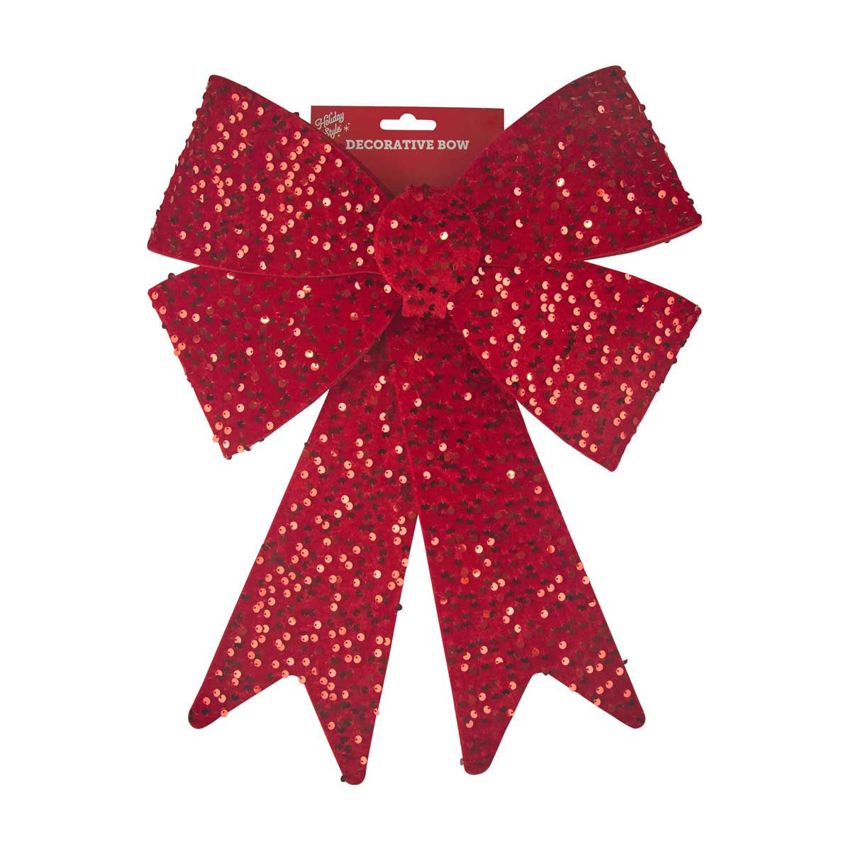 Holiday Style Christmas Jumbo Red Sequin Decorative Bow