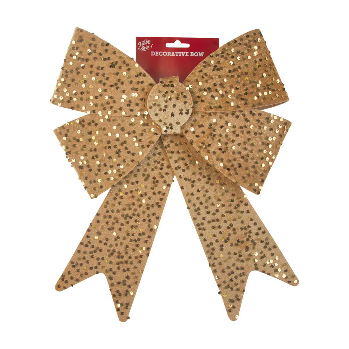 Holiday Style Christmas Jumbo Gold Sequin Decorative Bow