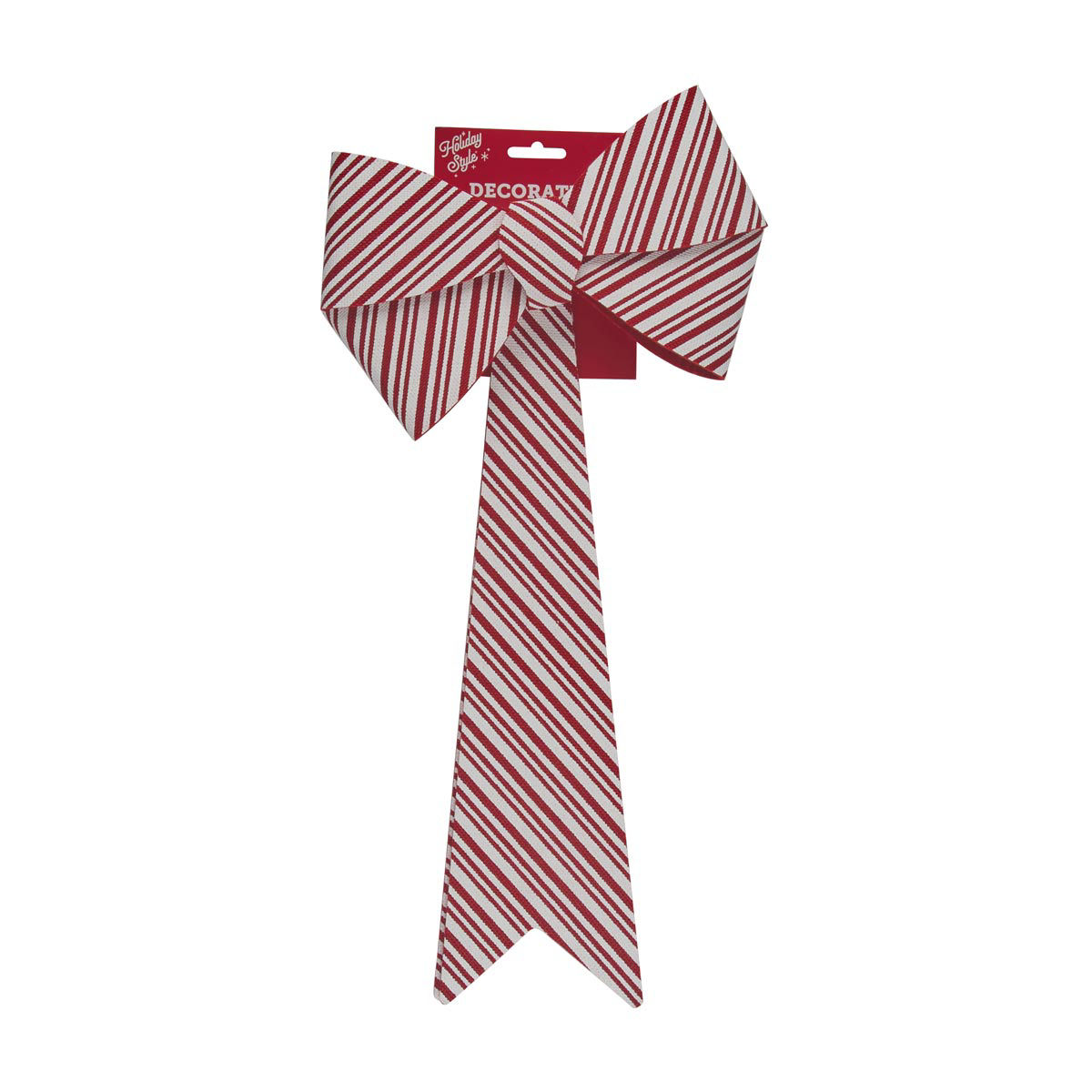 Holiday Style Christmas Red & White Striped Decorative Bow