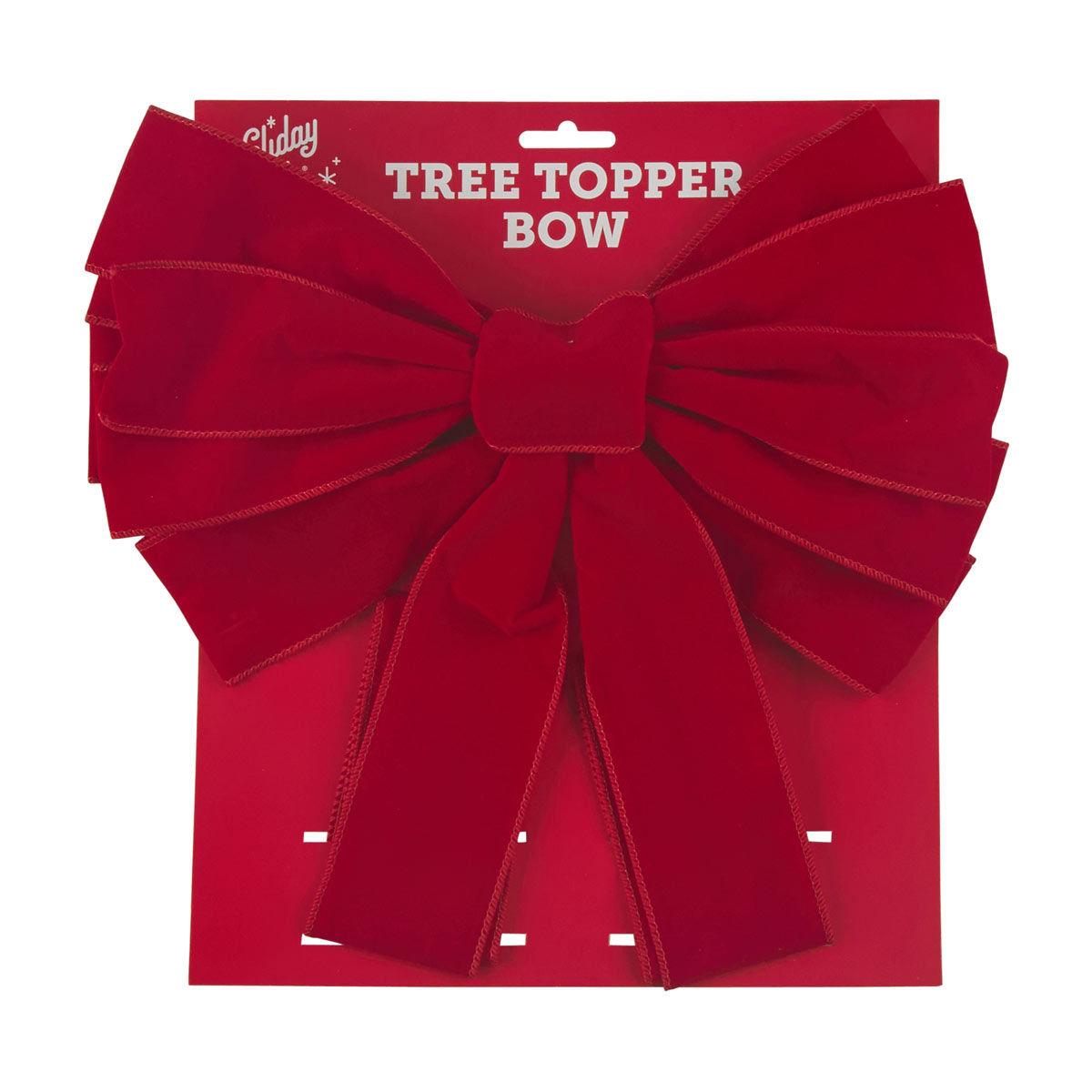 Holiday Style Christmas Red Velvet Tree Topper Bow
