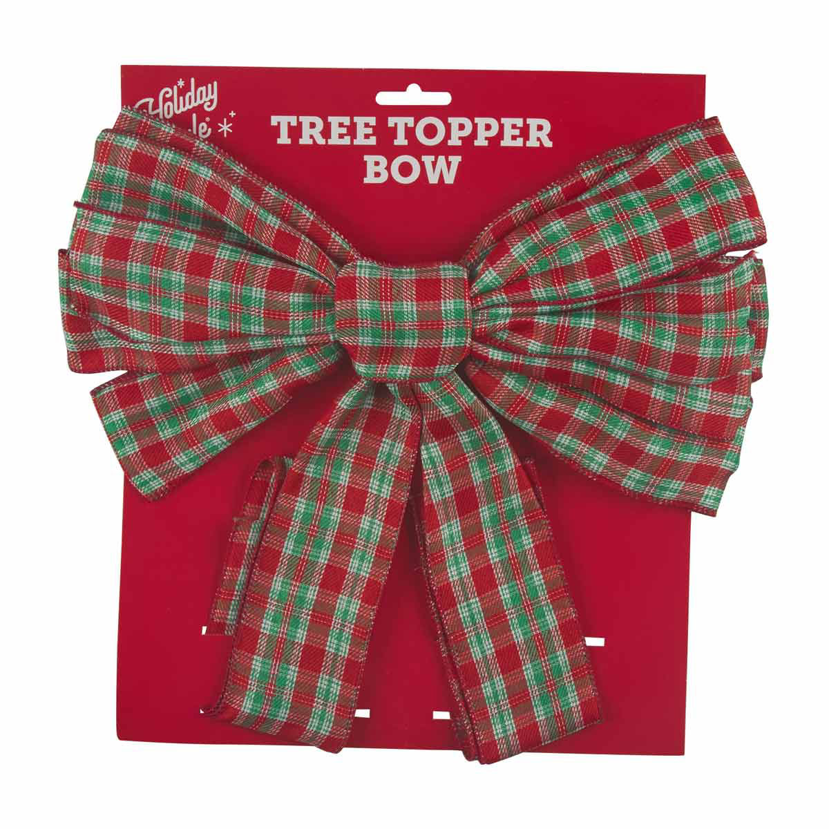 Holiday Style Christmas Plaid Tree Topper Bow