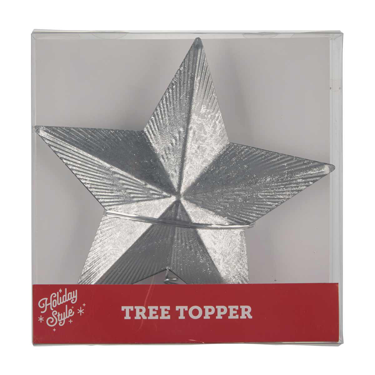 Holiday Style Christmas Silver Star Tree Topper