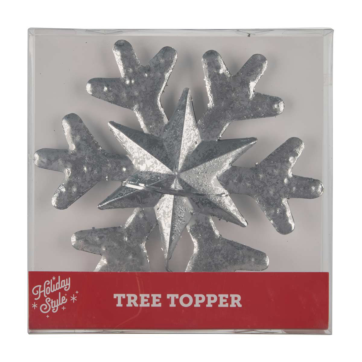 Holiday Style Silver Snowflake Tree Topper