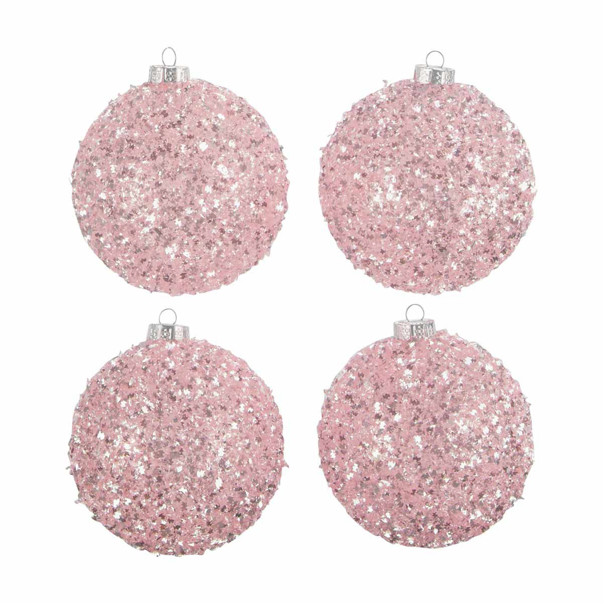 Holiday Style Chunky Glitter Shatterproof Ornaments, 4 ct, 2 Assorted Colors