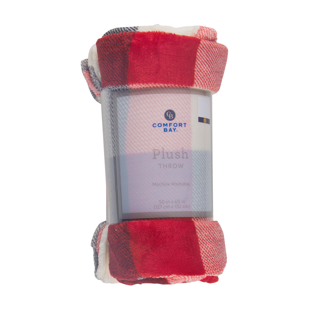Comfort Bay Red & Black Plaid Plush Throw, 50x60 in