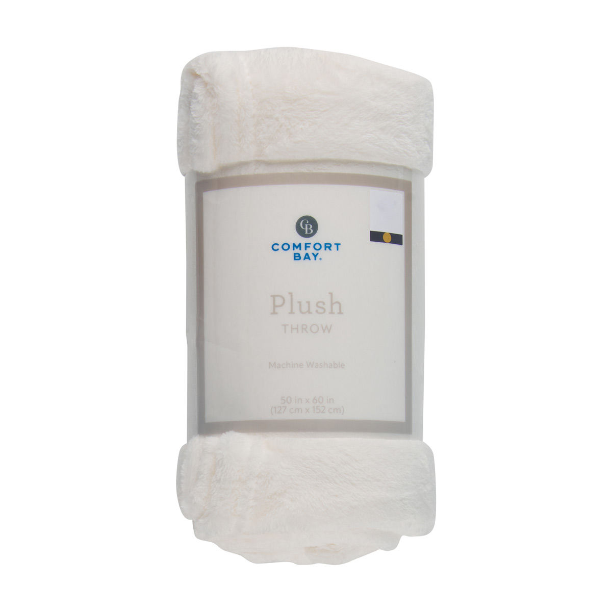 Comfort Bay Ivory Plush Throw, 50x60 in
