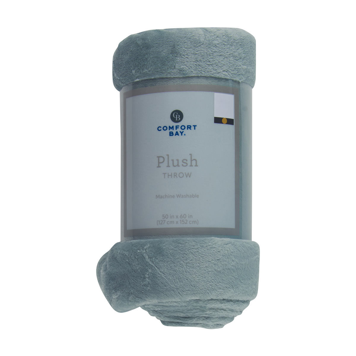 Comfort Bay Dust Blue Plush Throw, 50x60 in