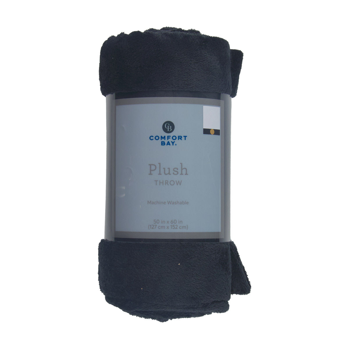 Comfort Bay Black Plush Throw, 50x60 in