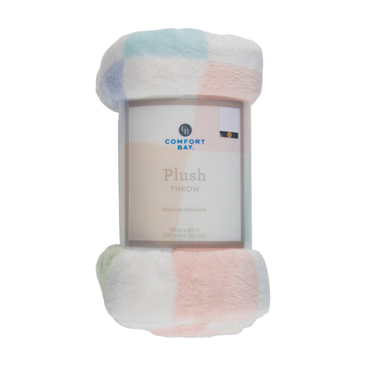 Comfort Bay Pastel Color-Block Plush Throw, 50x60 in