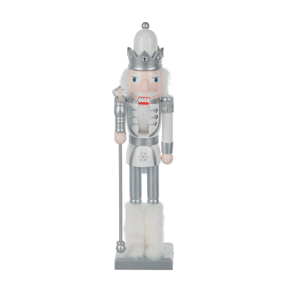 Christmas Silver King Nutcracker Décor, 15 in