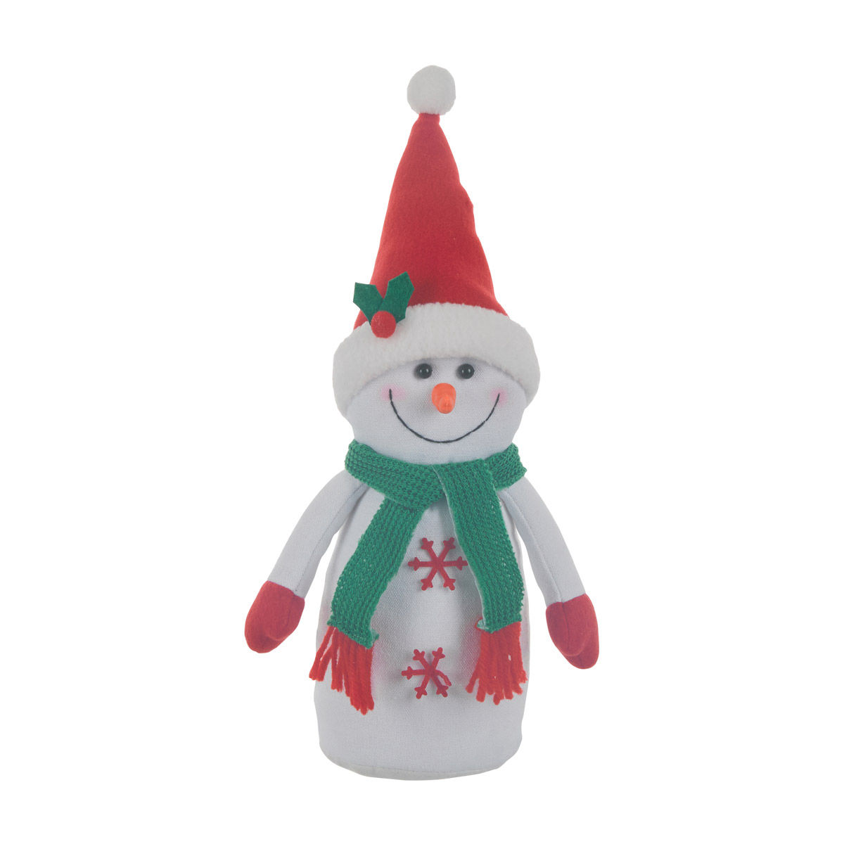 Christmas Fabric Snowman with Solid Red Hat Table Décor