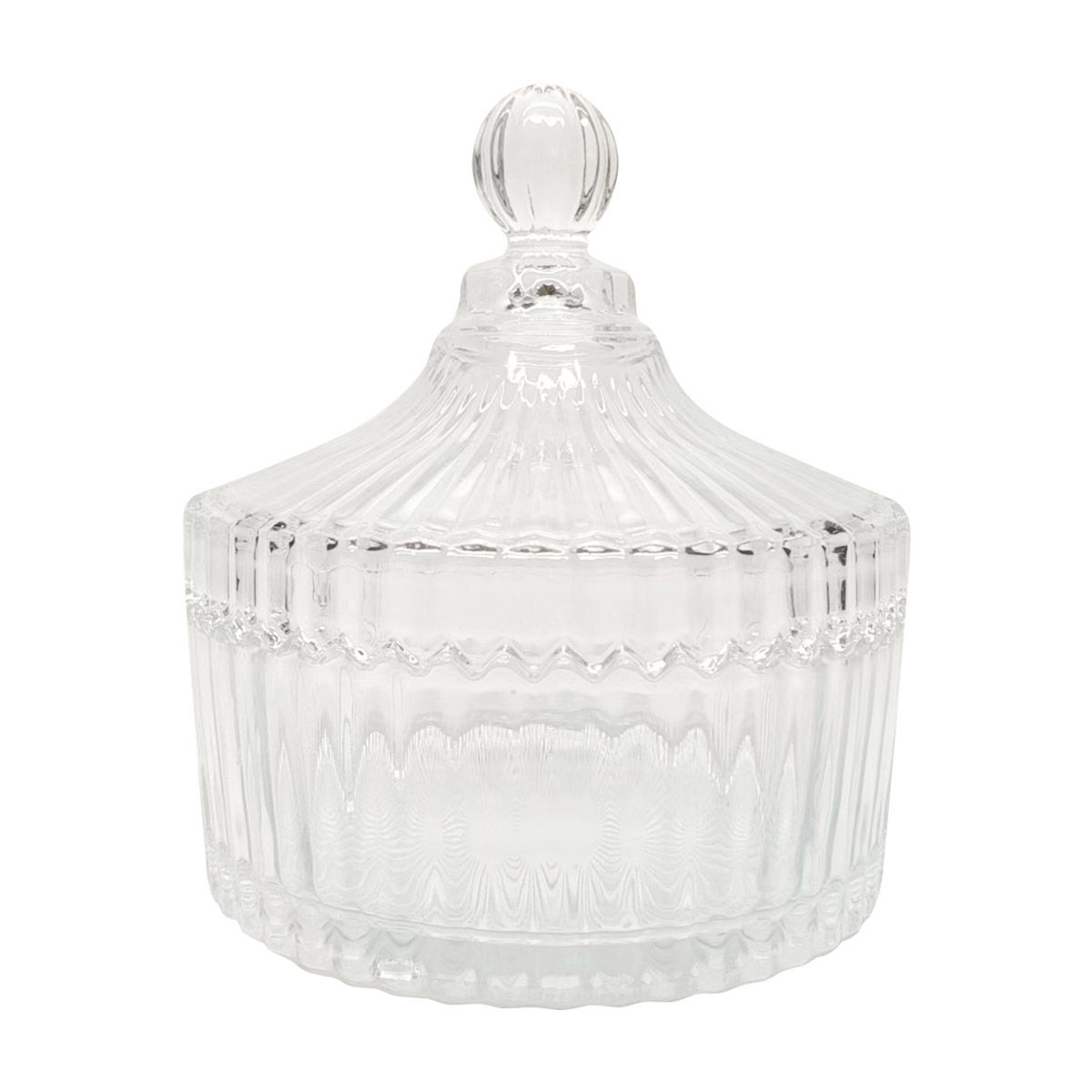 Clear Ribbed Glass Jar