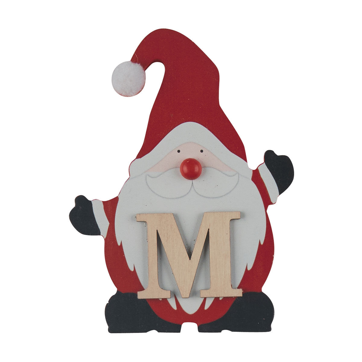 Christmas MDF Santa with Monogram 'M' Table Décor
