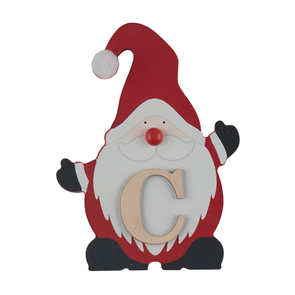 Christmas MDF Santa with Monogram 'C' Table Décor