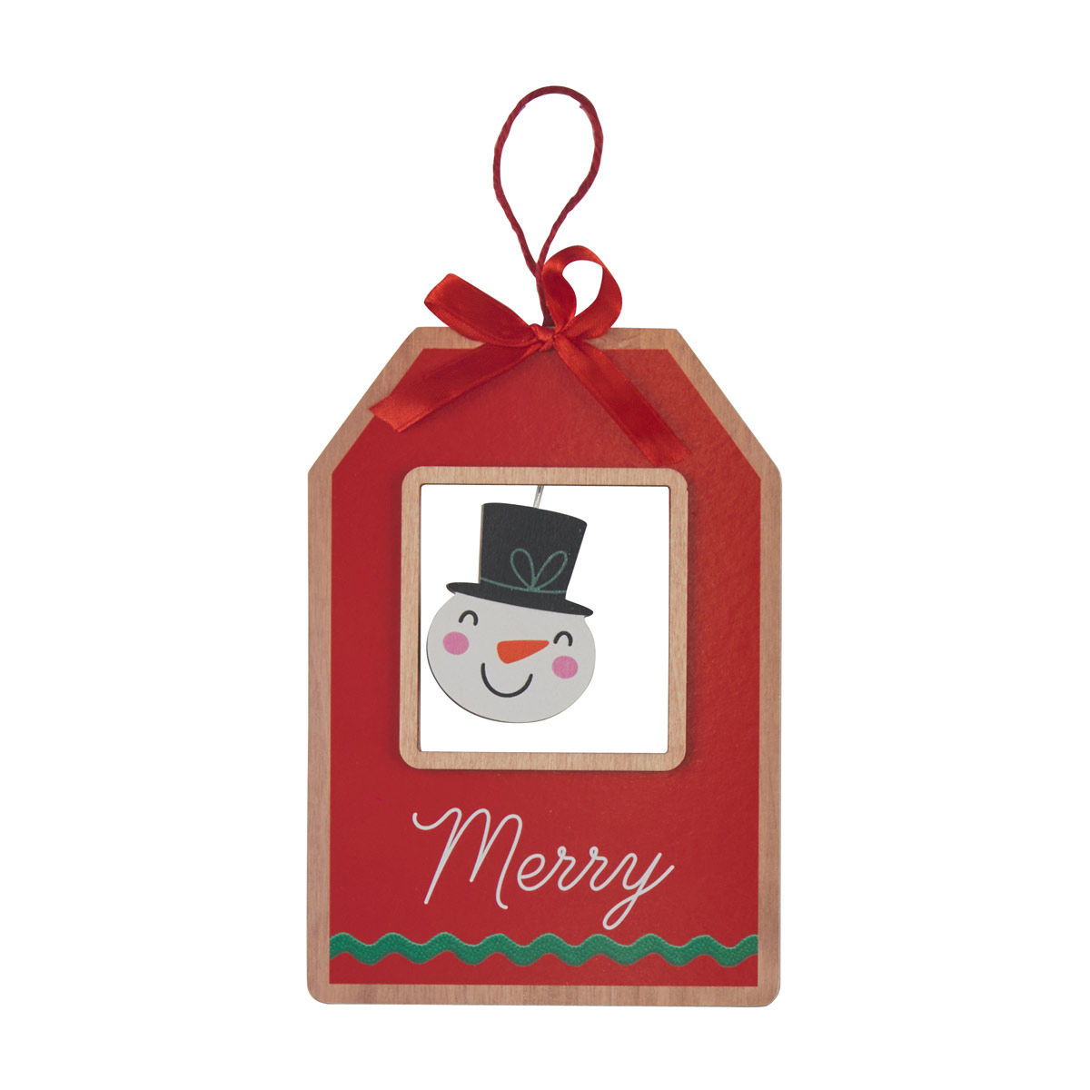 Christmas 'Merry' Print Hanging Cutout Tag