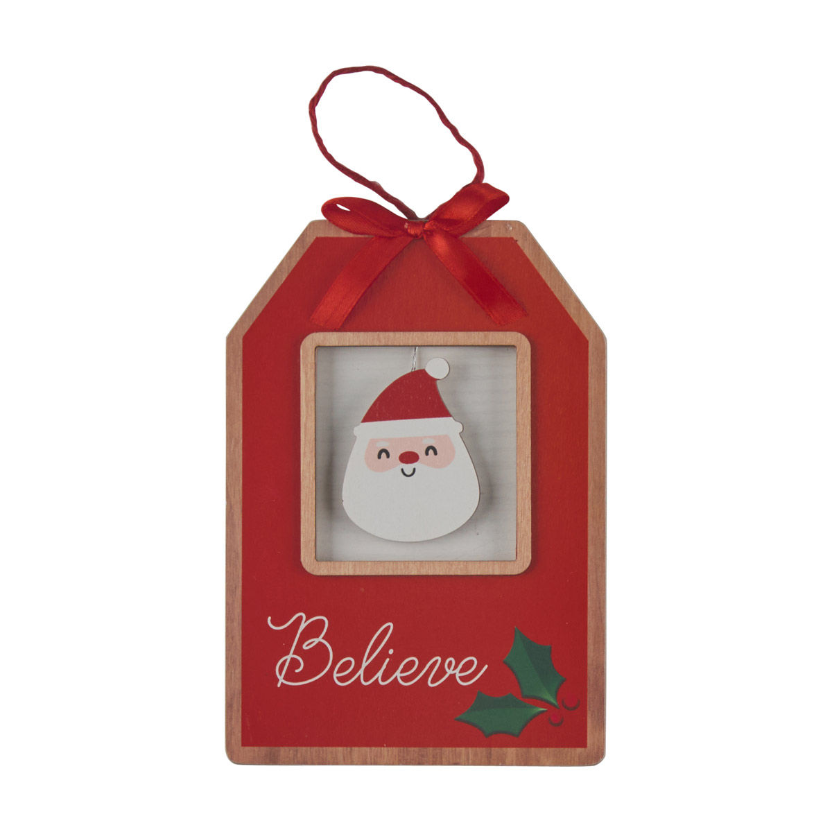 Christmas 'Believe' Print Hanging Cutout Tag