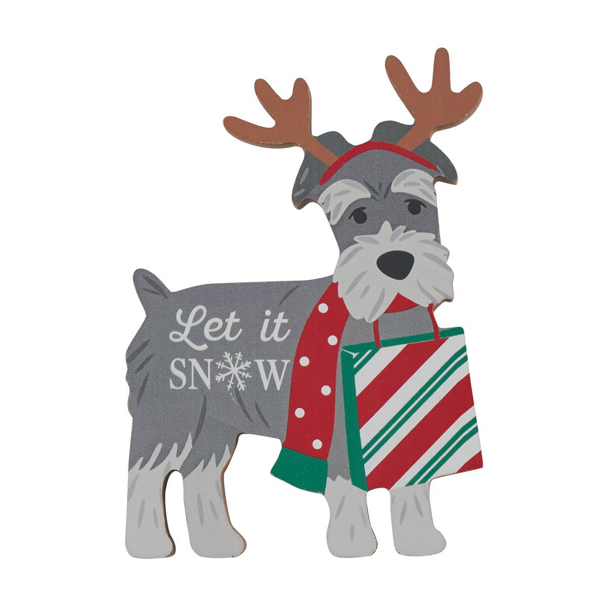 Christmas MDF Let it Snow Dog Table Décor