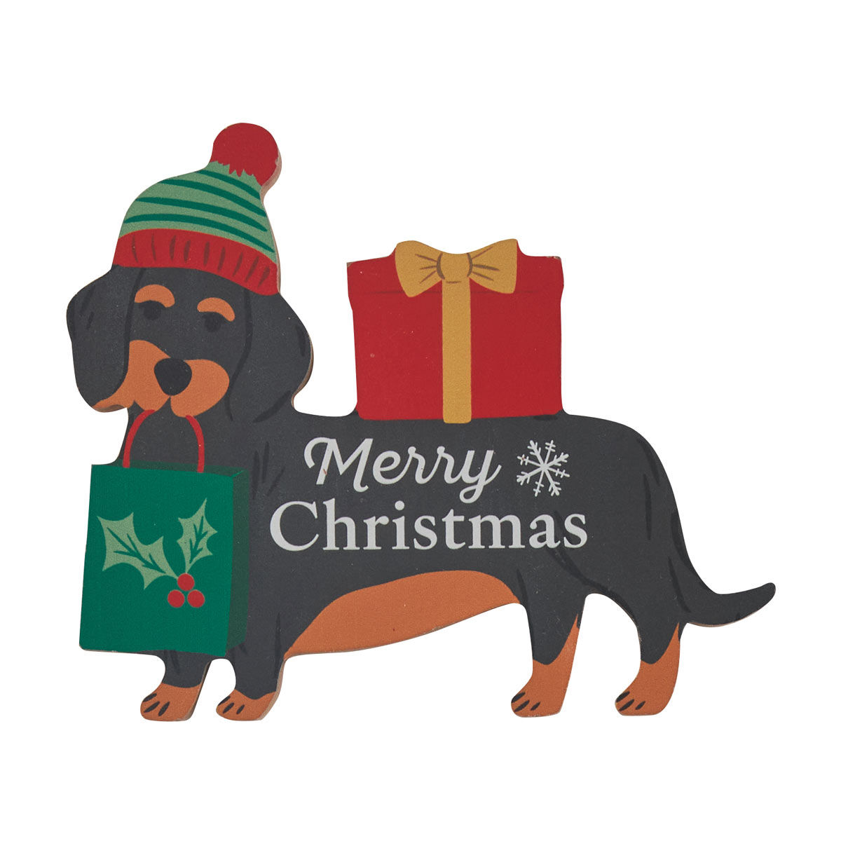 Christmas MDF Merry Christmas Dog Table Décor