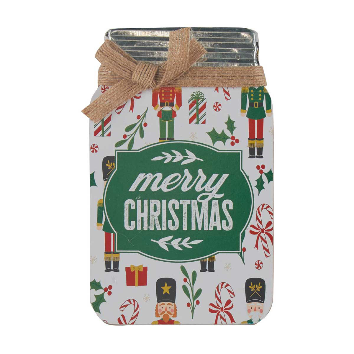 Christmas MDF Nutcracker Print Mason Jar Table Décor