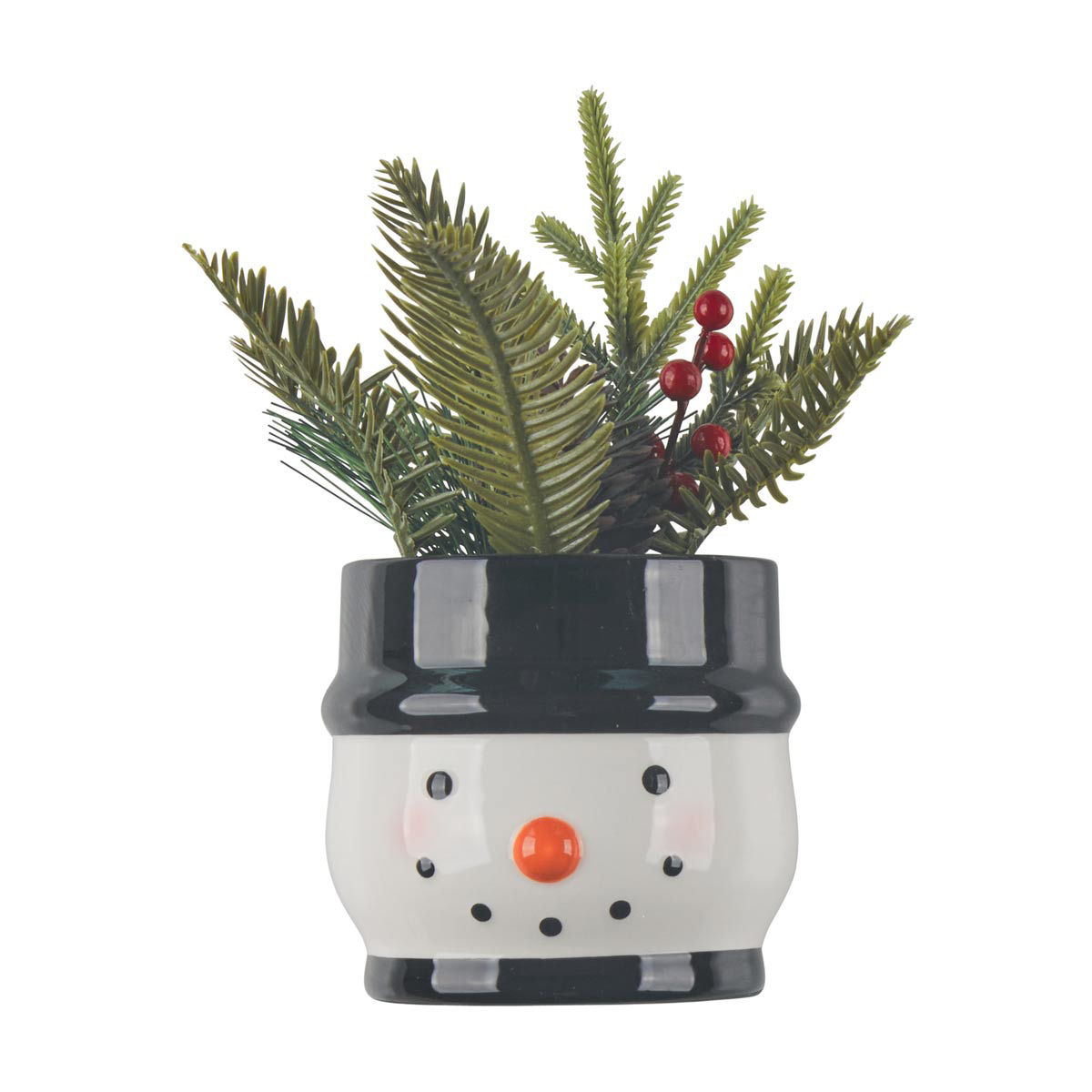 Christmas-Artificial-Plant-in-Ceramic-Black-Snowman-Pot