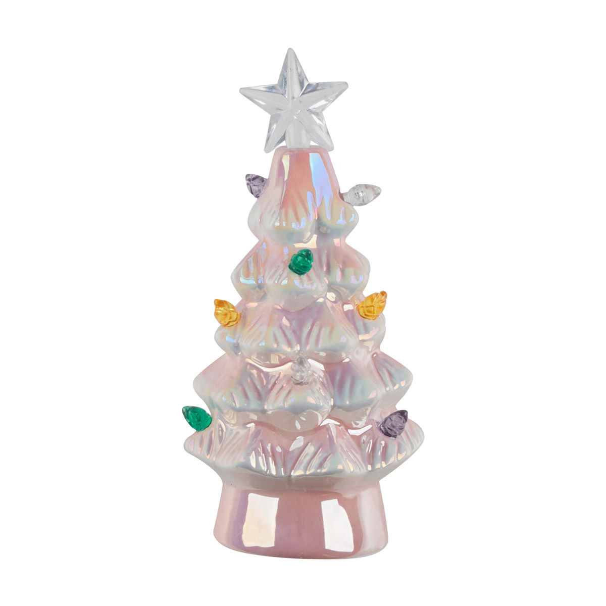 Christmas LED Ceramic Pink Tree Décor, Small