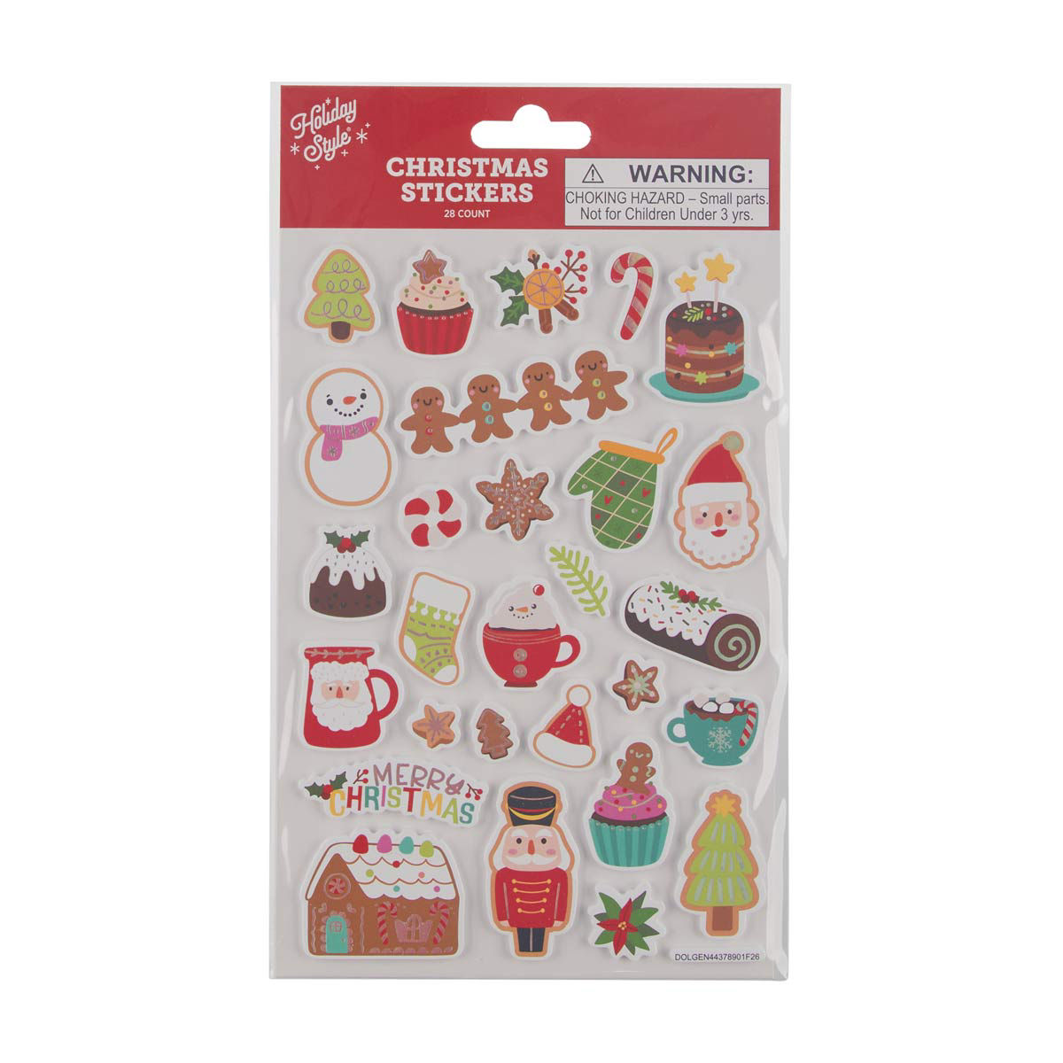 Holiday Style Christmas Puffy Stickers, 28 ct, 5 Assorted Designs