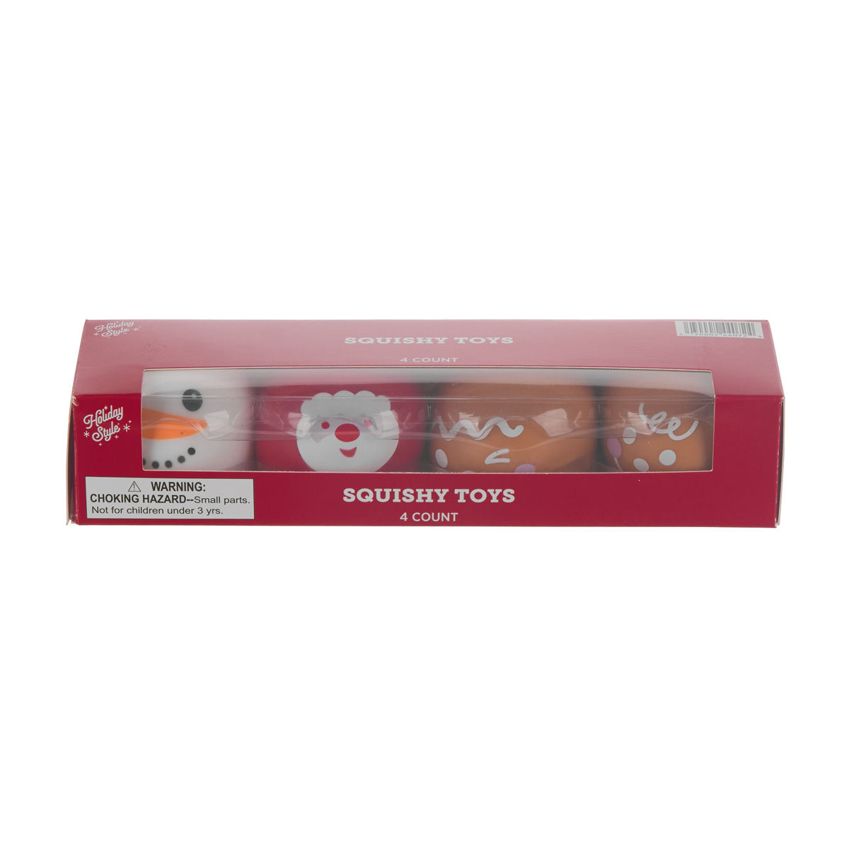 Christmas Holiday Style Christmas Squishy Toy, 4 pk