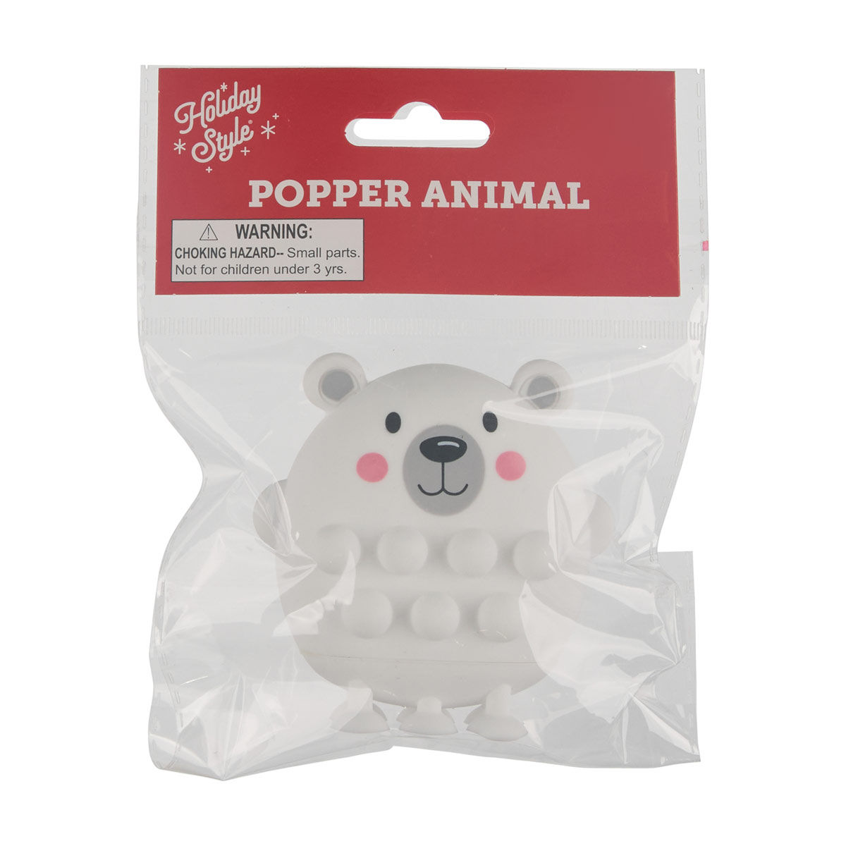 Holiday Style Christmas Animal Popper Toy, 3 Assorted Colors