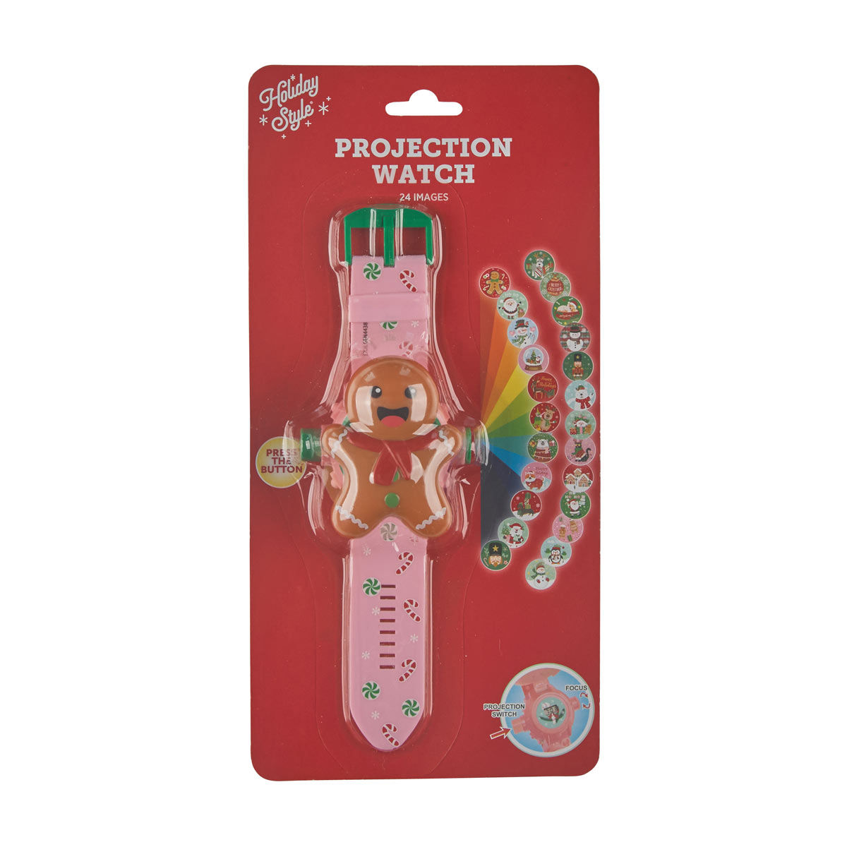Holiday Style Christmas Projector Watch, 2 Assorted Colors