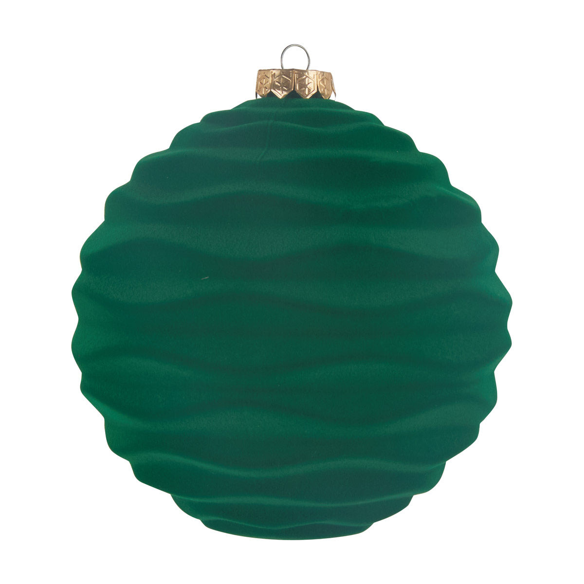 Christmas Green Flocked Ball Ornament