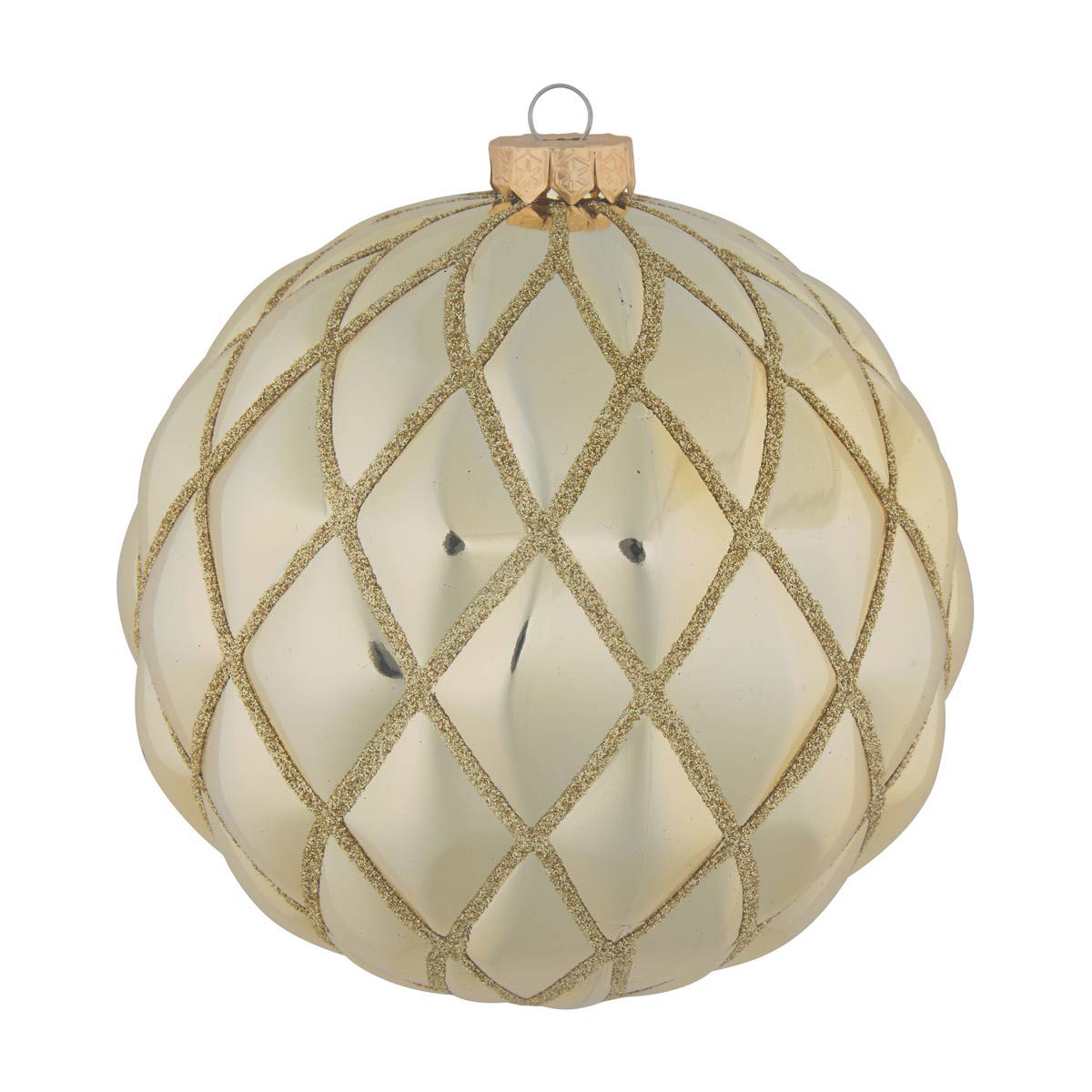 Christmas Jumbo Gold Glitter Lattice Ball Ornament