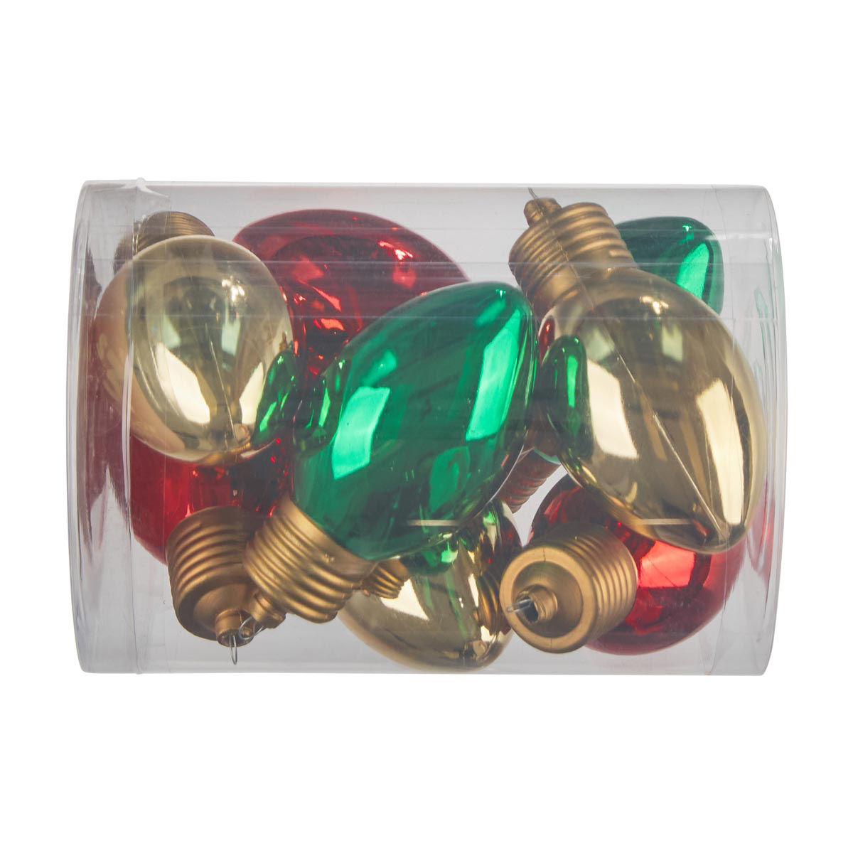 Christmas Gold, Red & Green Traditional Bulb Ornaments, 8 ct