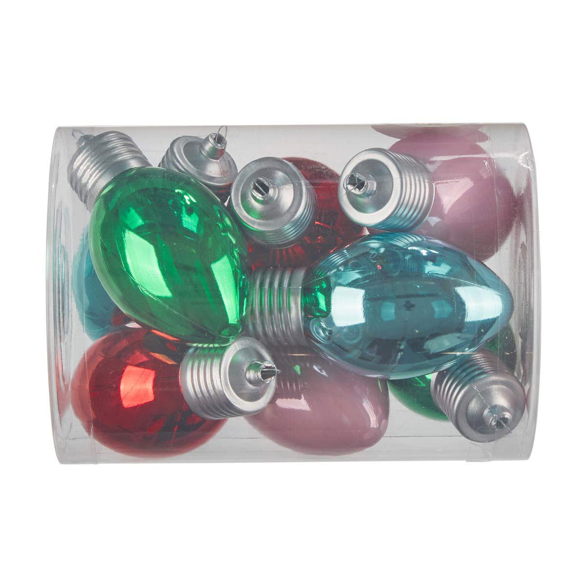 Christmas Pink, Red & Green Traditional Bulb Ornaments, 8 ct