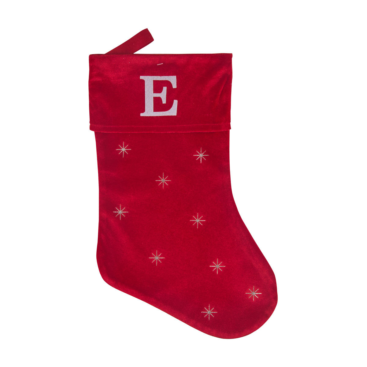 Christmas Monogram Letter 'E' Stocking, 17 in