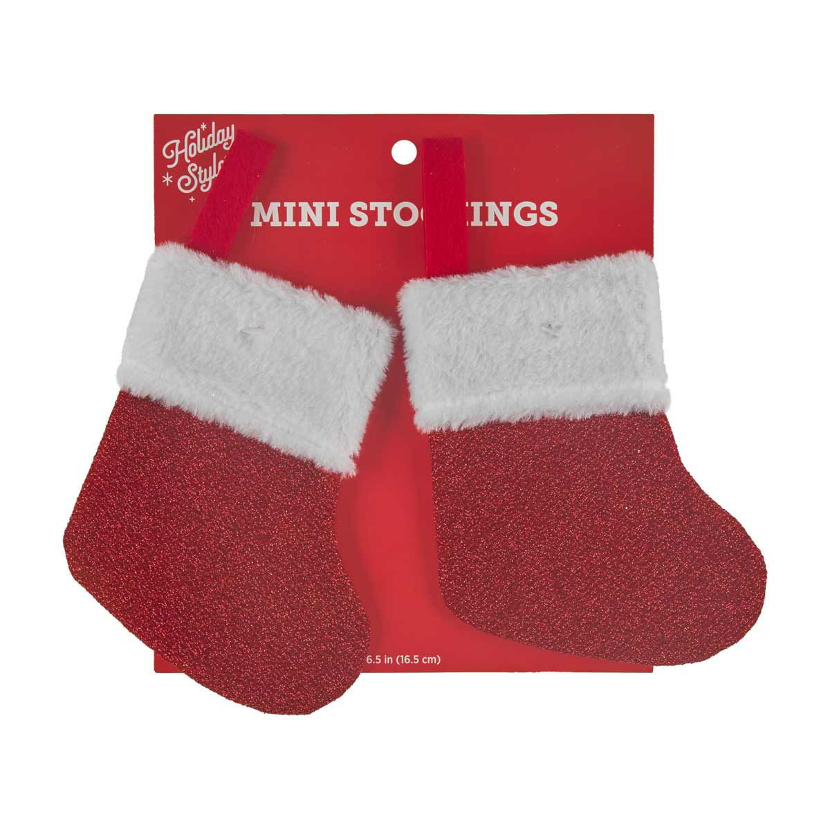 Christmas Mini Tinsel Stockings, 2 ct, 2 Assorted Colors