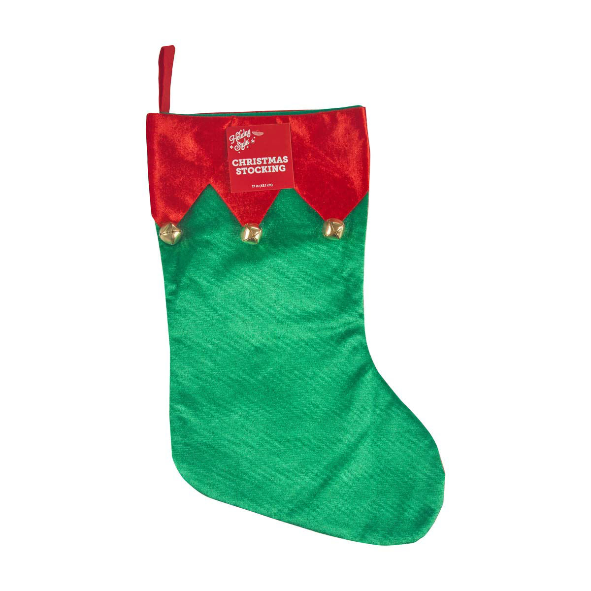 Holiday Style Christmas Elf Stocking, 17 in, 3 Assorted Styles