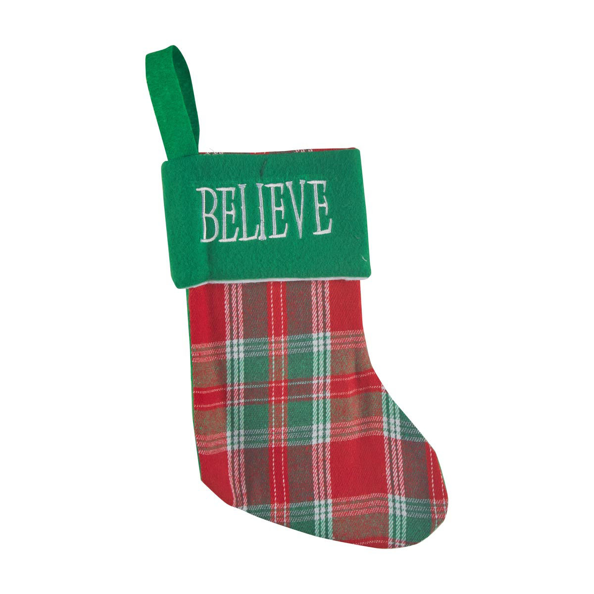 Christmas Mini Plaid Stocking, 11 in, 2 Assorted Styles