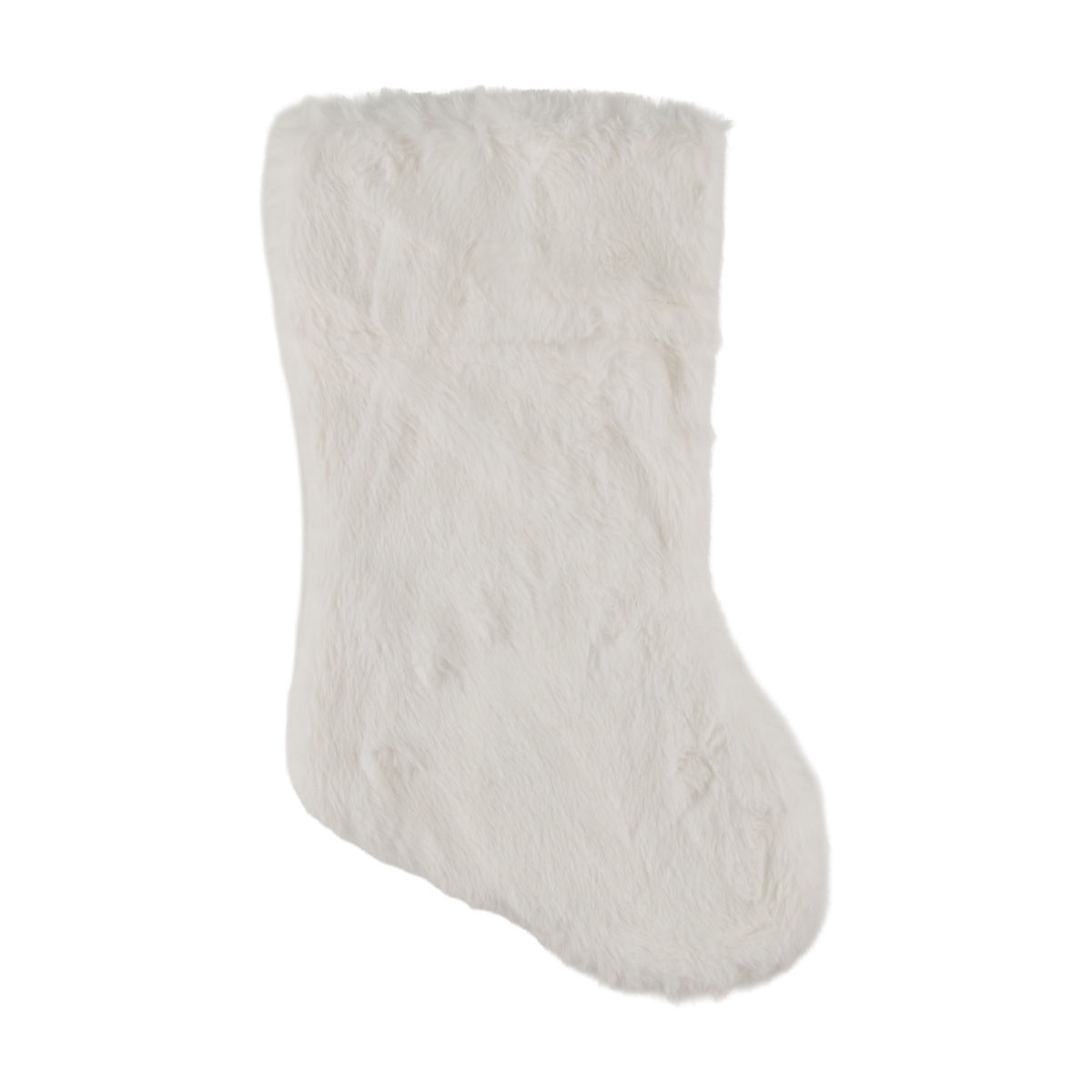 Holiday Style Christmas Cream Faux Fur Stocking, 18 in
